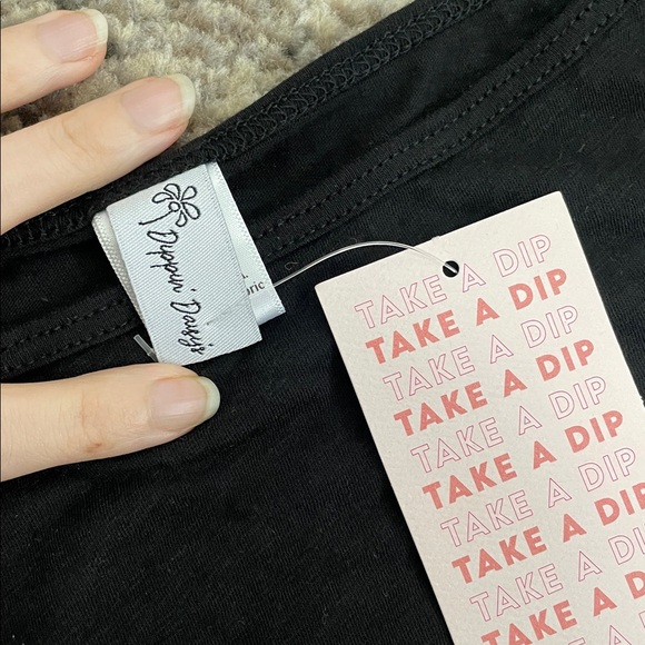 🖤5/$25 100% supima cotton Black Long Sleeve Crop top boatneck crop fit xs - Picture 16 of 16